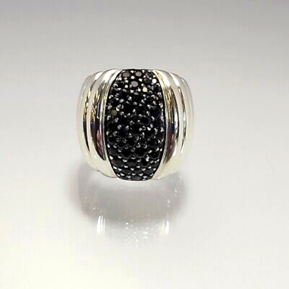 John Hardy Black Sapphire Bedeg cocktail ring size 7.5
